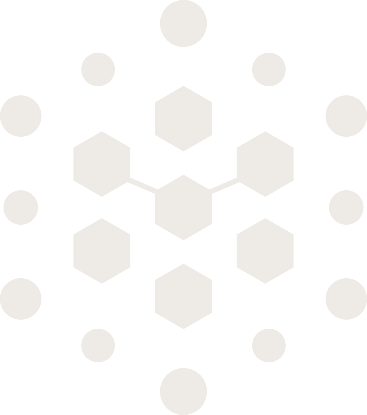 The BeastLab AI hexagon lattice mark in a single light ink, for dark backgrounds