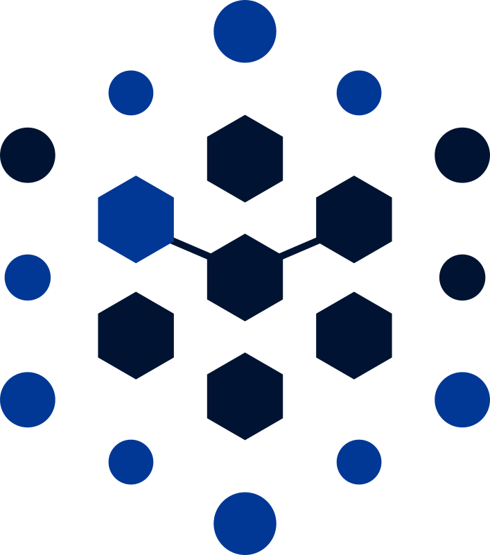 The BeastLab AI hexagon lattice mark at web size on a transparent background
